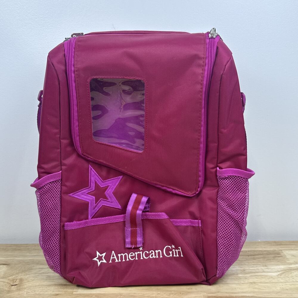 American Girl Doll Backpack Doll Shoulder Carrier Pink Multiple Compartments